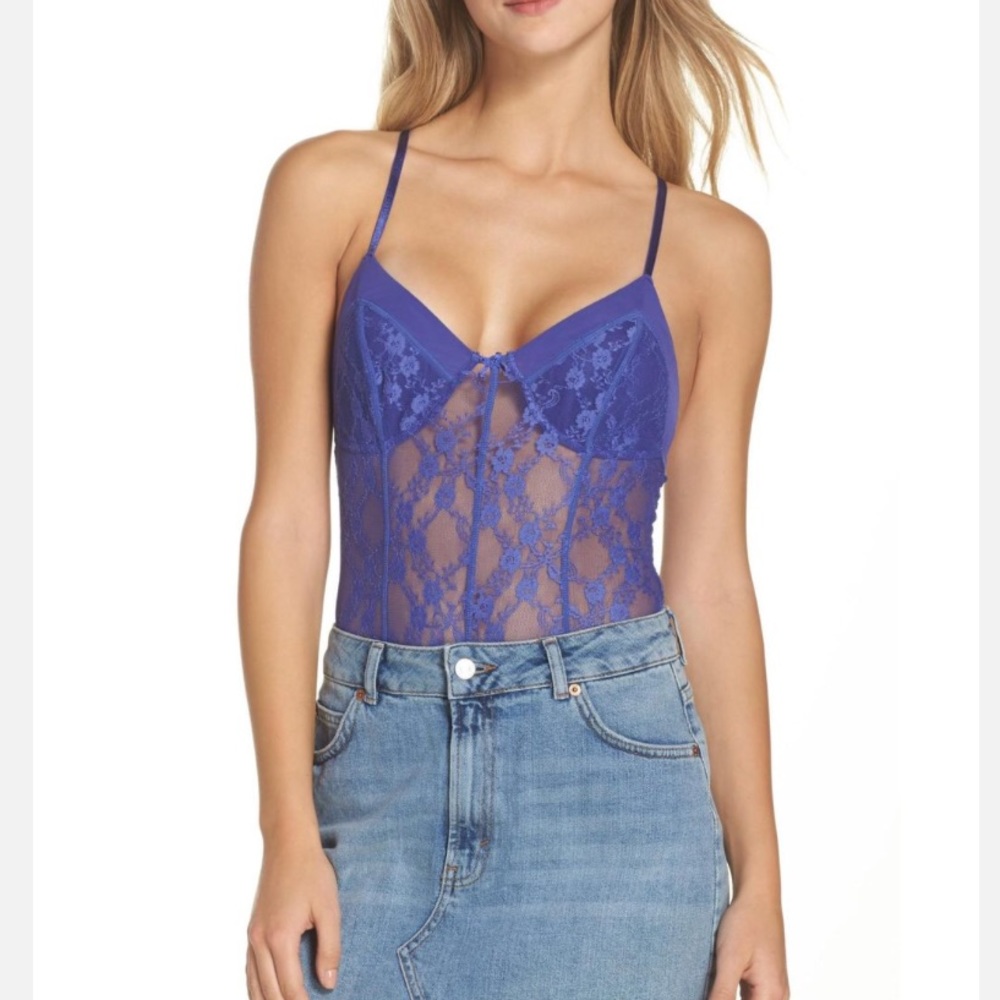 New Free People Runaway Lace Thong Bodysuit - Picture 3 of 7